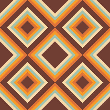 Abstract geometric vector background design. Graphic pattern seamless. Decorative stripes ornament. Vintage colors.のイラスト素材