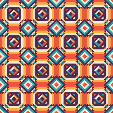 Abstract geometric vector background design. Graphic pattern seamless. Decorative mosaic ornament. Bright vibrant colors.のイラスト素材