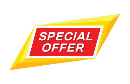 Special offer - concept banner vector illustration. creative layout. Discount abstract geometric badge design.のイラスト素材