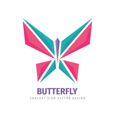 Butterfly logo concept design. Abstract geometric wings vector sign illustration.のイラスト素材