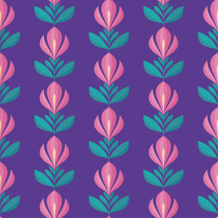 Background seamless pattern design. Abstract geometric flowers. Decorative mid-century modern style. vector illustration.のイラスト素材