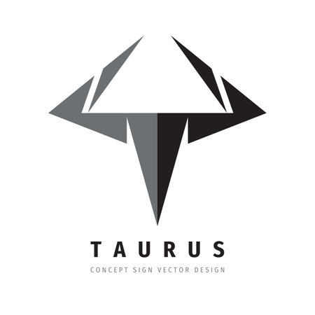 Abstract taurus vector logo template concept illustration. Buffalo logo sign. Bull head icon logo. Graphic design element.のイラスト素材