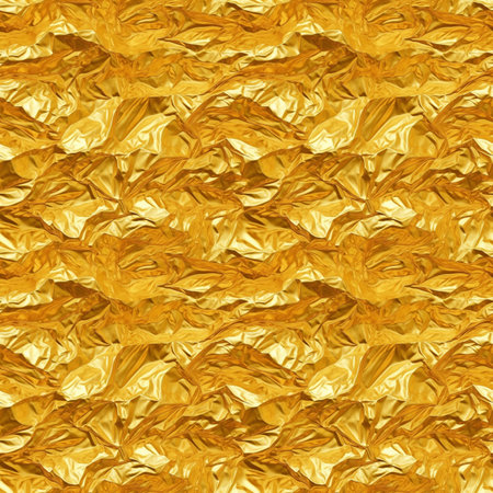 Golden metal surface seamless pattern. Yellow gold texture background. Luxury risch style wallpaper. Digital artistic artwork raster bitmap illustration. Graphic design art.の素材