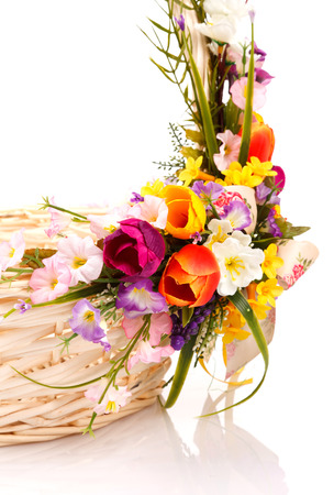 artificial flowers on a white backgroundの写真素材