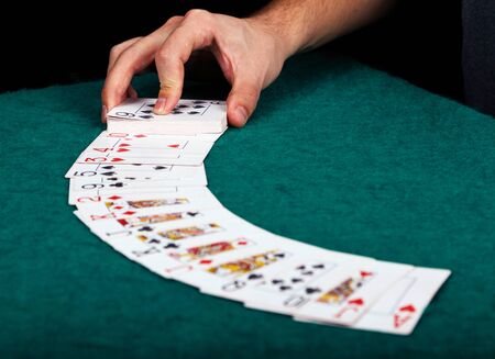 Cards for poker on tableの写真素材