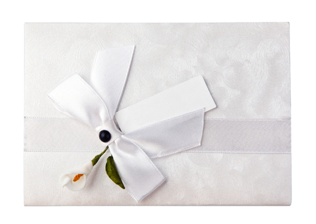 Christmas decorative invitation on a white backgroundの写真素材