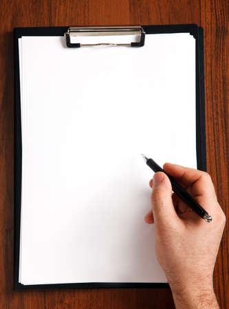 folder with a clean sheet and penの写真素材