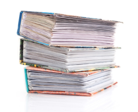 Stack of Photo Prints isolated on  whiteの写真素材