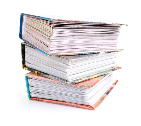 Stack of Photo Prints isolated on  whiteの写真素材