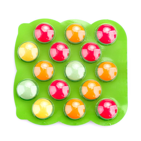 Kids colored vitamins packagedの写真素材