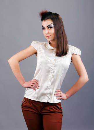 Young Woman with Professional Hairstyle and Make Upの写真素材