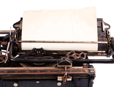 Old blank sheet of paper in the antique typewriterの写真素材