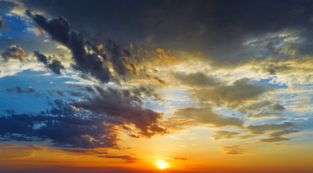 golden sky sunset clouds landscapeの写真素材