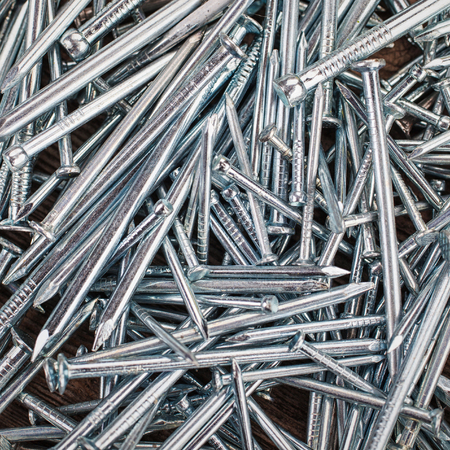 iron nails backgroundの写真素材