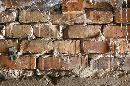 Close up picture of a brick wall as backgroundの写真素材