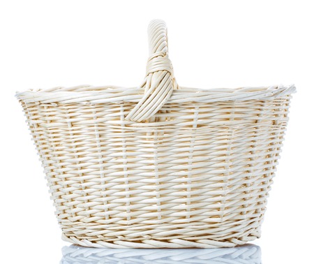 basket isolated on white backgroundの写真素材
