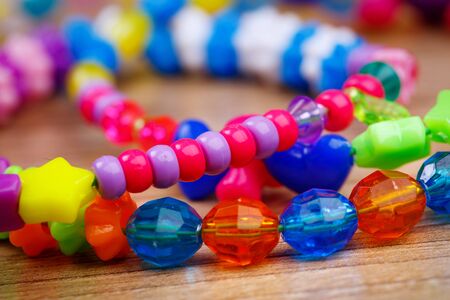 Bead product. bracelet with colored beadsの写真素材
