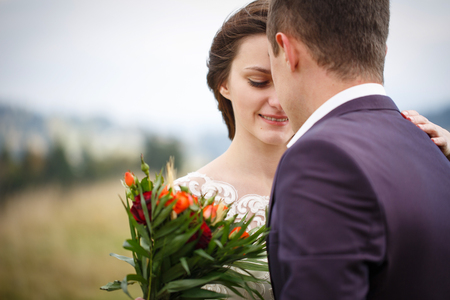 Close up portrait of laughing peopleの写真素材