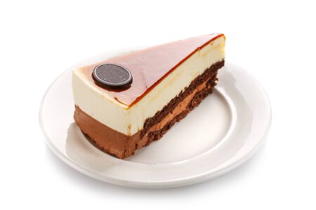 Cake Cappuccino, isolated on a white backgroundのeditorial素材