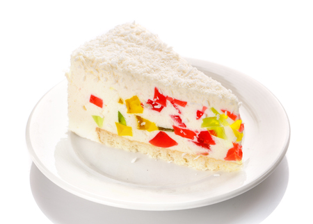A piece of cake Broken Glass, isolated on a white backgroundの写真素材