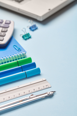School stationery with a place for text. Education and wisdom conceptの写真素材
