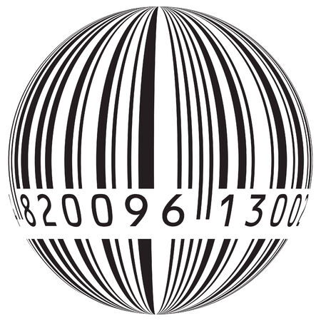 Barcode Vector in the form of the globeのイラスト素材