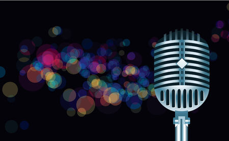  Abstract lights with mickrophoneのイラスト素材