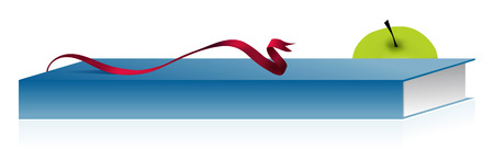 back to school graphic with apple and book on whiteのイラスト素材