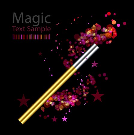 Beautiful vector magic background with wandのイラスト素材