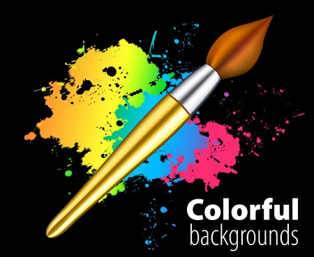 brush on color backgroundのイラスト素材