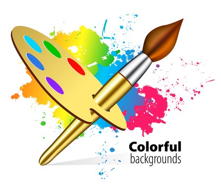  brush on color backgroundのイラスト素材