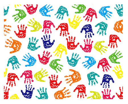 Seamless pattern, prints of handsのイラスト素材