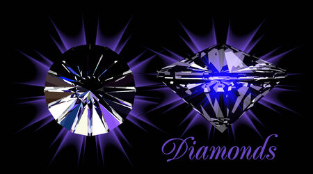 Diamonds on blackのイラスト素材