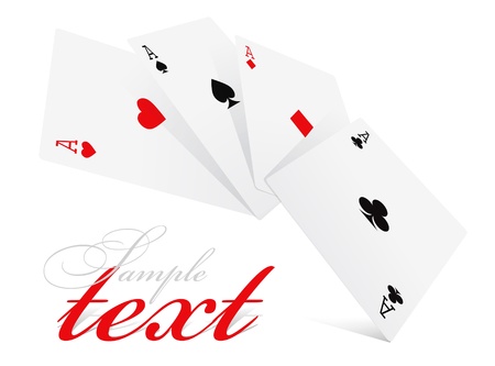 Four aces of different card suitsのイラスト素材