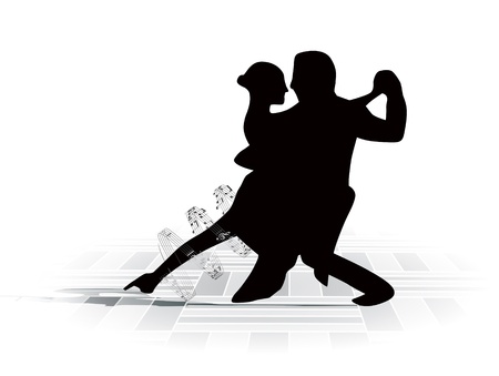 illustration of couple dancingのイラスト素材