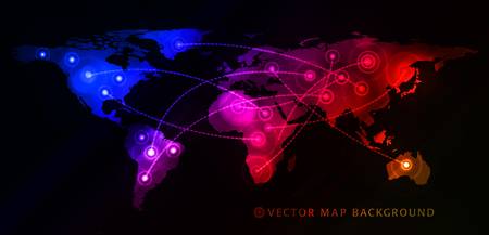 Concept of global business with world map. Vector illustrationのイラスト素材