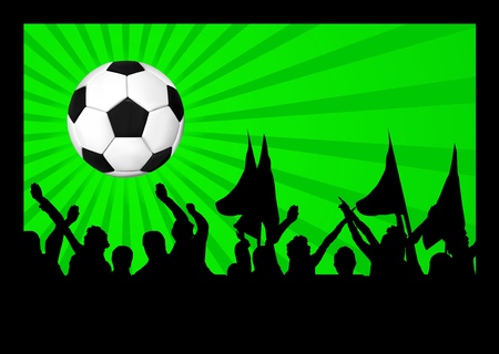 Football fans crowd and the ballのイラスト素材