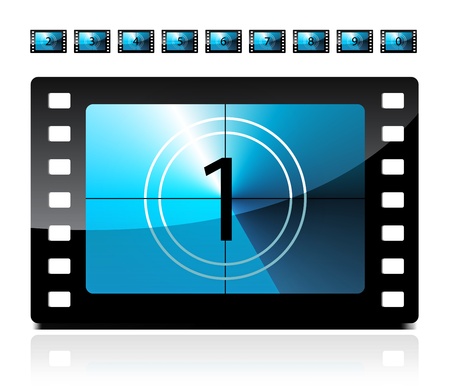 Film countdown from 1 to 9のイラスト素材