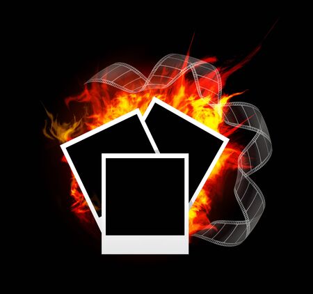 Burning photo frameのイラスト素材