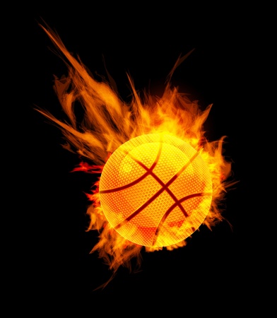 Basketball Ball on Fireのイラスト素材