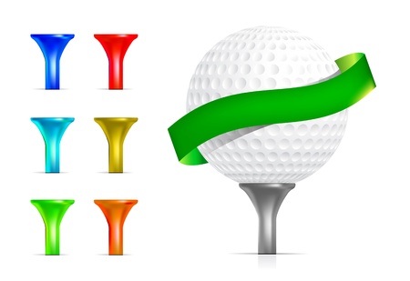 Golf ball isolated on whiteのイラスト素材
