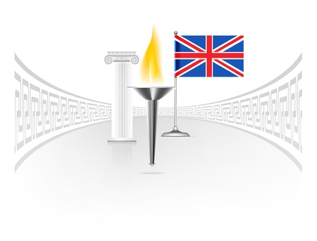 England flag with torchのイラスト素材