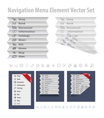 Folded navigation menuのイラスト素材