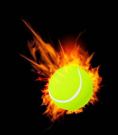 Tennis Ball on Fireのイラスト素材