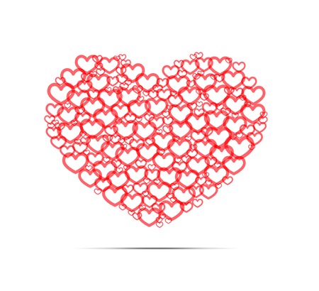 Valentines composition of the hearts. Vector illustration.のイラスト素材