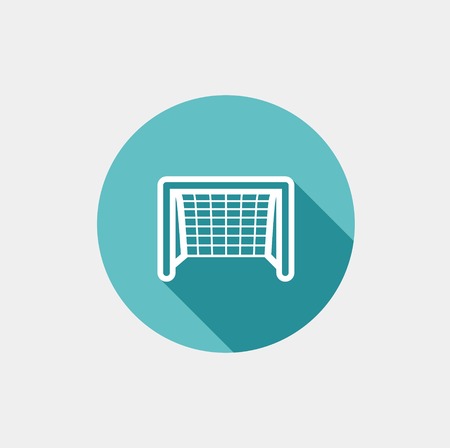 Soccer goal flat icon. Vector on grey backgroundのイラスト素材