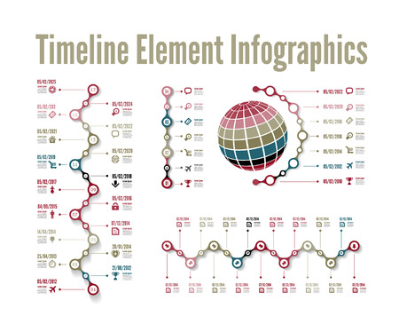 Timeline element vector infographic on white backgroundのイラスト素材