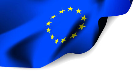 European Union waving flag isolated against white backgroundのイラスト素材