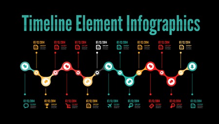 Timeline element infographic on white backgroundのイラスト素材