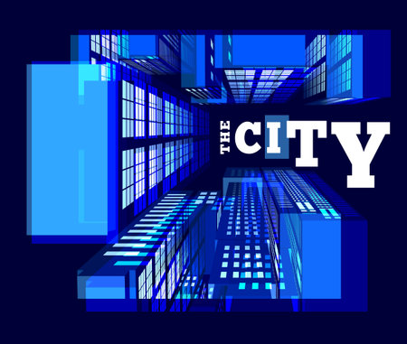 Night in the city  Top viewのイラスト素材